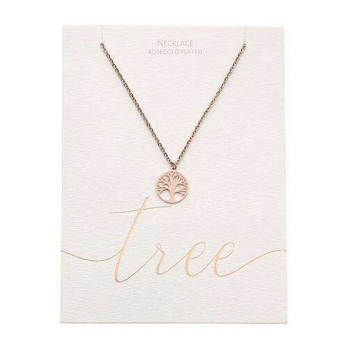 Classic Necklace - Rosegold Plated - Tree Of Life