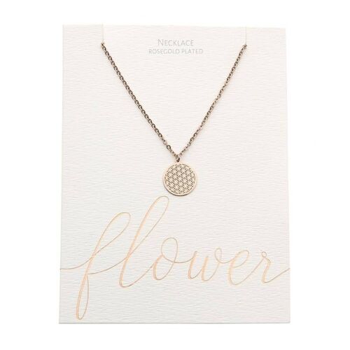 Classic Necklace - Rosegold-Plated - Flower Of Life