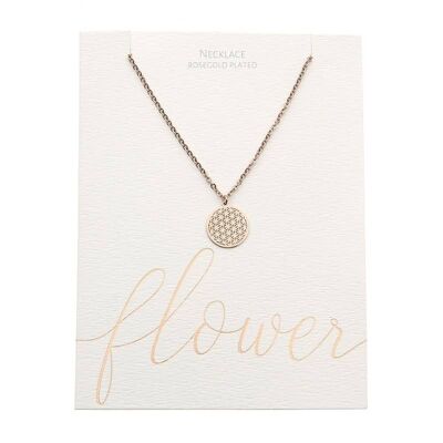 Classic Necklace - Rosegold-Plated - Flower Of Life