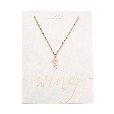 Classic Necklace - Rosegold Plated - Angel Wing