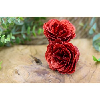 Fleur – Rose paillette rouge 2