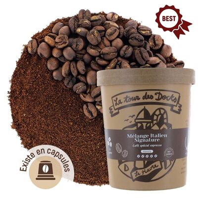 Caffè miscela italiana esclusiva - POT M GRANI/MACINATO/CAPPELLI - 180G