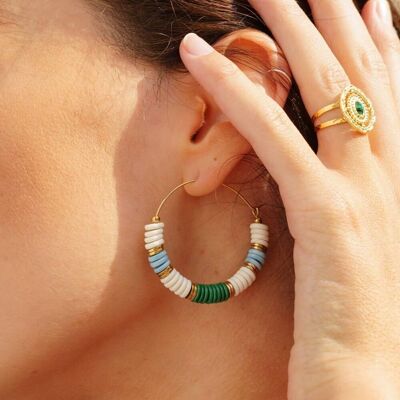 Shera hoop earrings - tinted gemstones