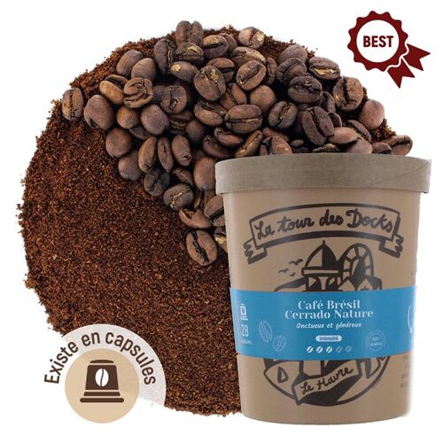 Café Brésil Cerrado Nature - POT M EN GRAIN/MOULU/CAPS - 180G