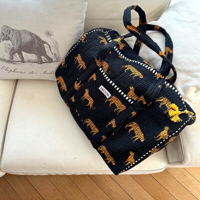 bolsa de algodón hecha a mano “Leopardo Negro”