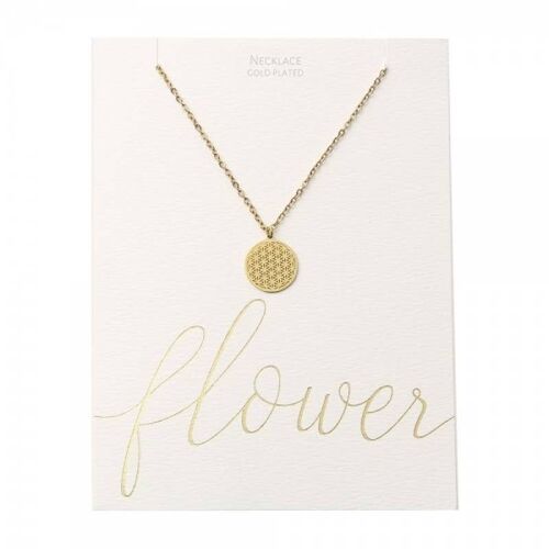 Classic Necklace - Gold-Plated - Flower Of Life