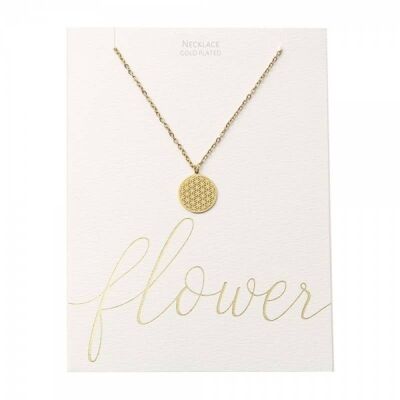 Classic Necklace - Gold-Plated - Flower Of Life