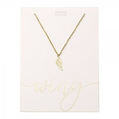 Classic Necklace - Gold-Plated - Angel Wing