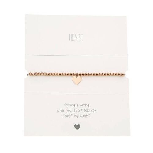 Bracelet With Balls - Rosegold-Plated - Heart
