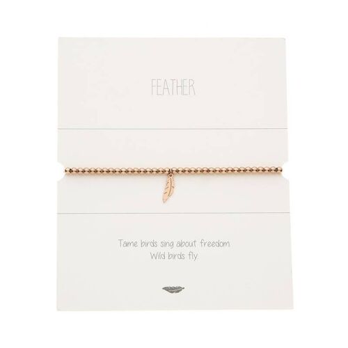 Bracelet With Balls - Rosegold-Plated - Feather