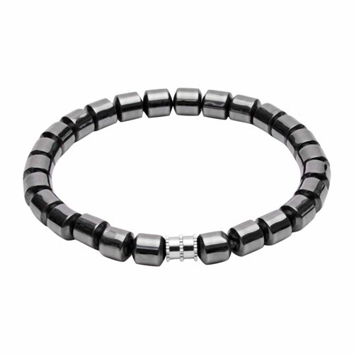 Bracelet-"Viro"-Hematite With Element
