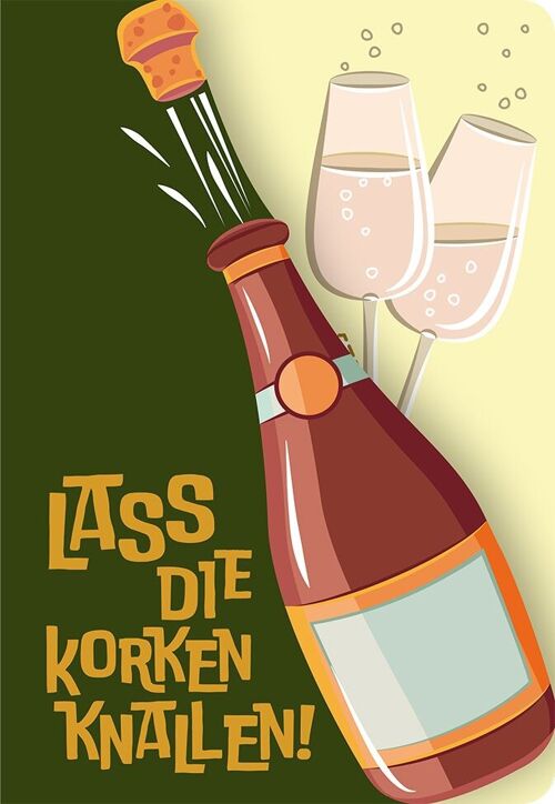 Fun-Cut Doppelkarte "Lass die Korken knallen"