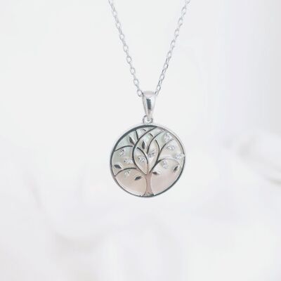 Collier "arbre de vie" en argent 925/1000ème rhodié