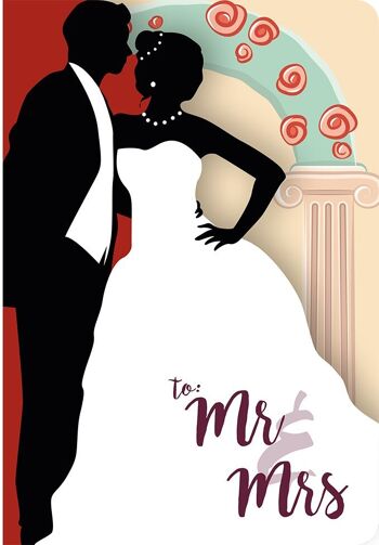 Carte double Fun-Cut "Mr & Mrs" 1