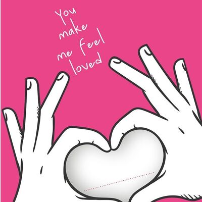 Fun-Cut Doppelkarte "You make me feel loved"