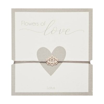 Bracelet-"Flowers Of Love"-Rosegold Pl.-Lotus