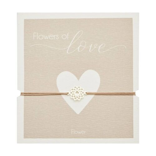 Bracelet-"Flowers Of Love"-Gold Pl.-Flower