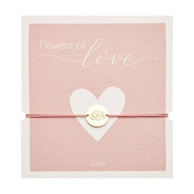 Bracelet-"Flowers Of Love"-Gold Pl.-Lotus
