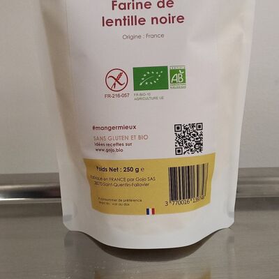 Organic and gluten-free black lentil flour