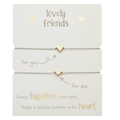 Bracelets-"Lovely Friends"-Gold Pl.-Flower