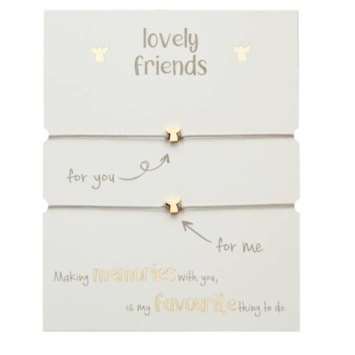 Bracelets-"Lovely Friends"-Gold Pl.-Angel