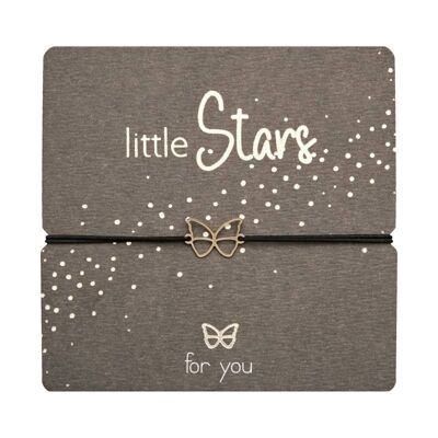 Bracelet-"Little Stars"-Gold Pl.-Butterfly