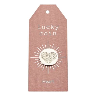 Coin-"Lucky Coin"-Stainless Steel-Heart