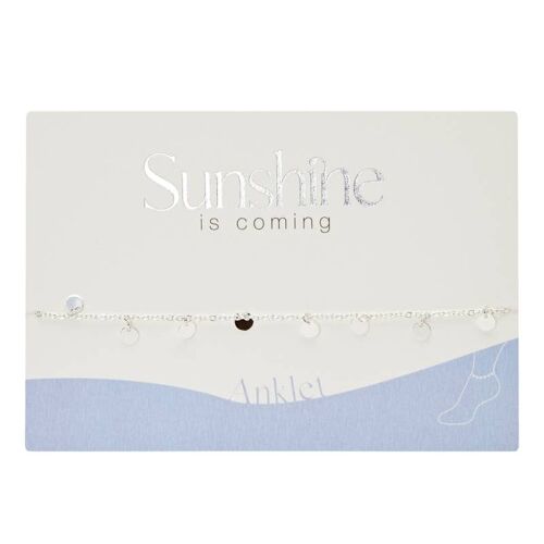 Anklet-"Sunshine Is Coming"-Silver Pl.-Platelet