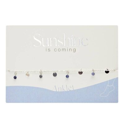 Anklet-"Sunshine Is Coming"-Silver Pl.-Sodalite