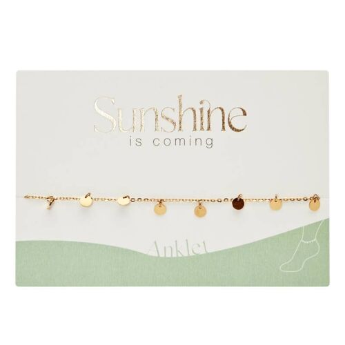 Anklet-"Sunshine Is Coming"-Gold Pl.-Platelets
