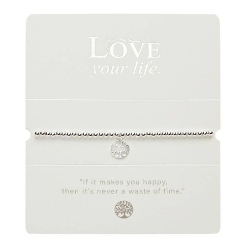 Ball Bracelet-"Love Your Life"-Silver Pl.-Tree Of Life