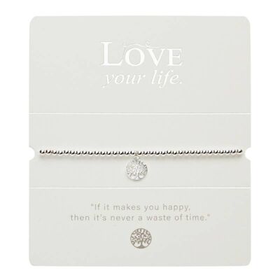 Ball Bracelet-"Love Your Life"-Silver Pl.-Tree Of Life