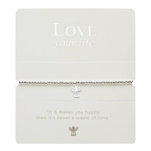 Ball Bracelet-"Love Your Life"-Silver Pl.-Angel