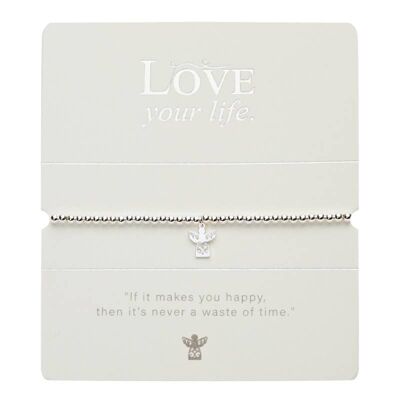 Ball Bracelet-"Love Your Life"-Silver Pl.-Angel