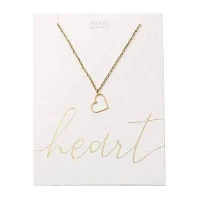 Classic Necklace - Gold-Plated - Heart