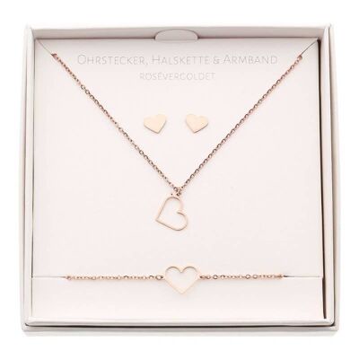 Classic Gift Set - Jewellery - Rose Gold Plated - Heart