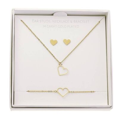Classic Gift Set Gold-Plated - Heart