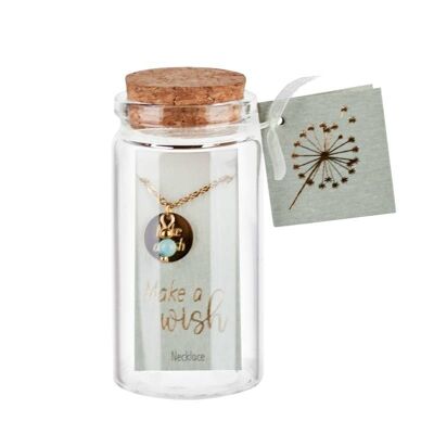 Collier-"Make A Wish"-Gold Pl- Quartz Vert