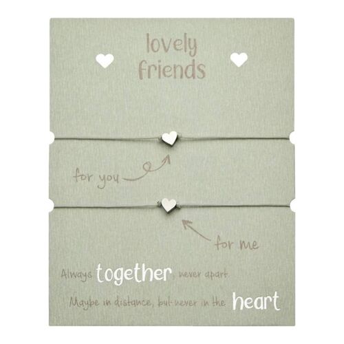Bracelets-"Lovely Friends"-Stainless St.-Flower