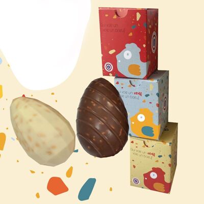 Chocodic - Le petit œuf inclusion chocolat lait inclusion éclats de noisettes caramélisées - chocolat de Pâques
