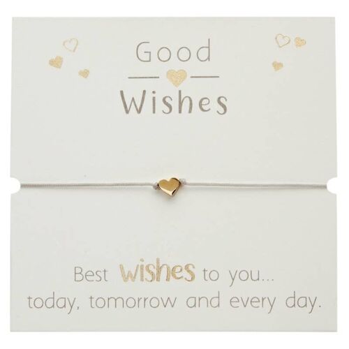 Bracelet-"Good Wishes"-Gold Pl.-Flower