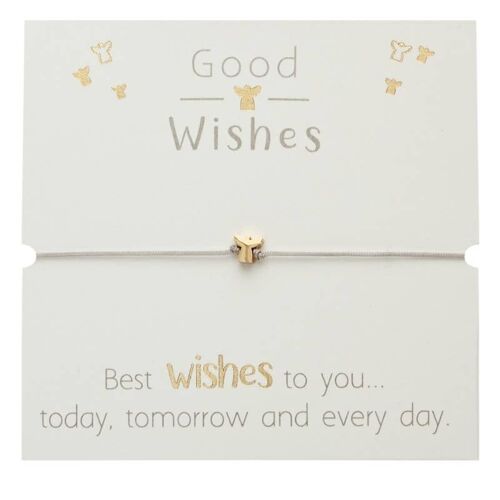 Bracelet-"Good Wishes"-Gold Pl.-Angel