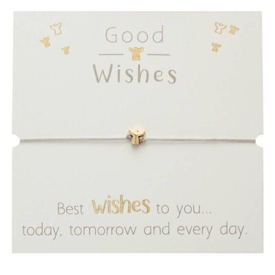 Bracelet-"Good Wishes"-Gold Pl.-Angel