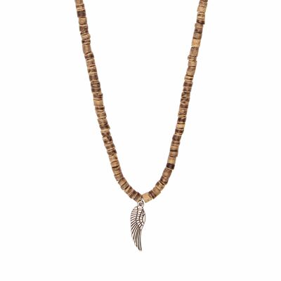 Necklace-"Viro"-Coconut With Angel Wing