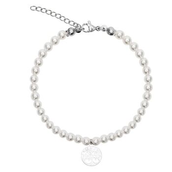Bracelet Perle-Acier Inoxydable-Arbre De Vie 1