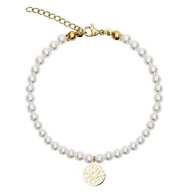 Pearl Bracelet-Gold Pl.-Mandala Of Luck