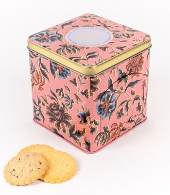 Biscuits sablés nature et pépites de chocolat - mini boite distributrice métal "Renaissance" 200g 2