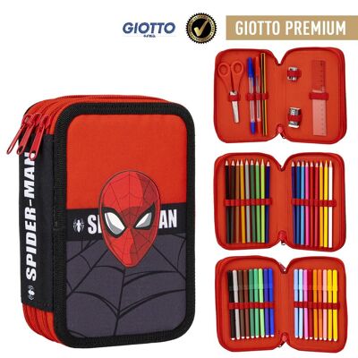 Plumier Spiderman - 3 departamentos - Con accesorios