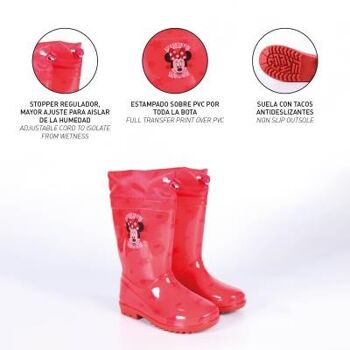 Pack de bottes de pluie en PVC Minnie Moose (tailles 22 à 31) 5
