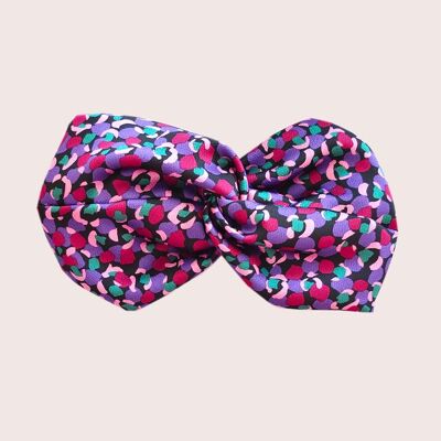 THELMA headband / purple, pink and green printed polyester